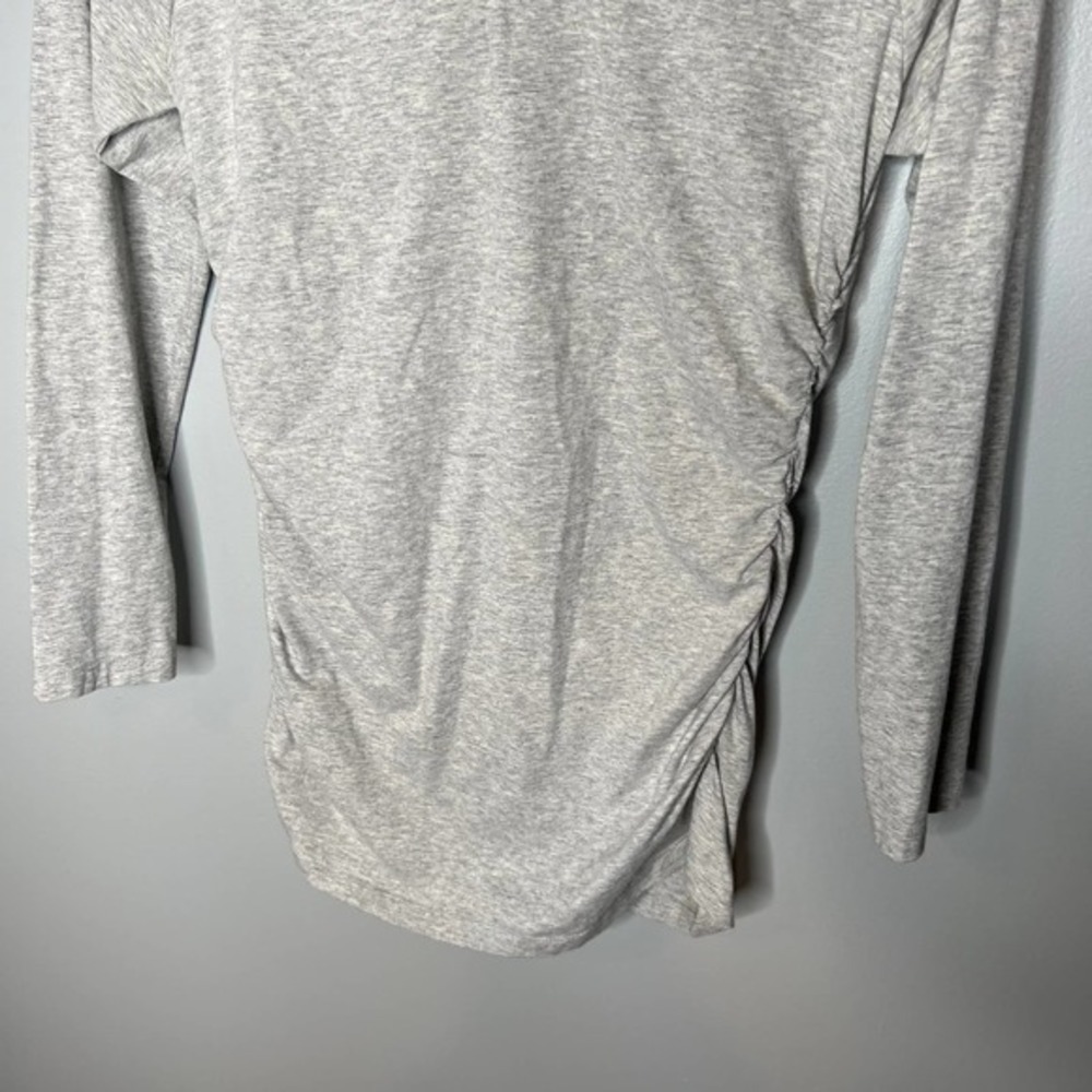 Sundance Gray V-Neck Side Rouched Basic Cotton To… - image 4
